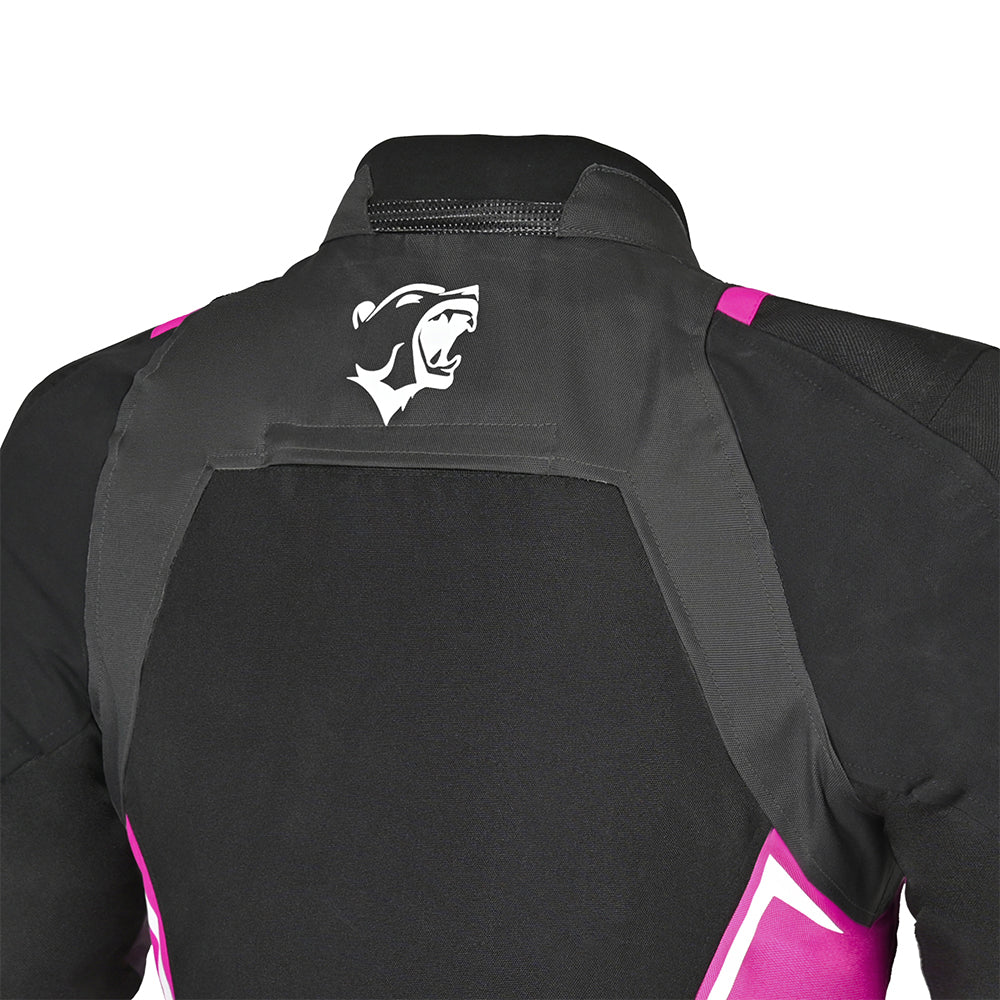 BELA Elanur Lady Motorcycle Textile Touring Jacket Black Grey Pink