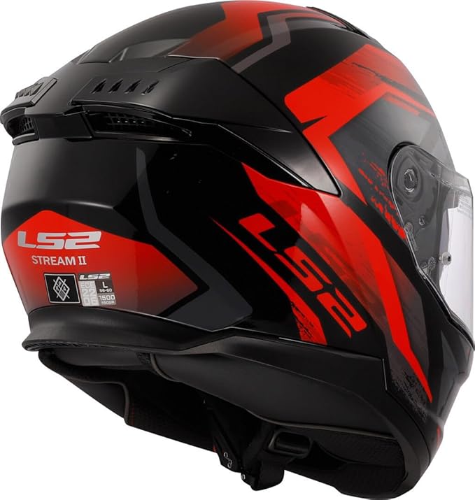 LS2 FF808 STREAM FULL FACE HELMETS FURY BLACK RED-06 3XL