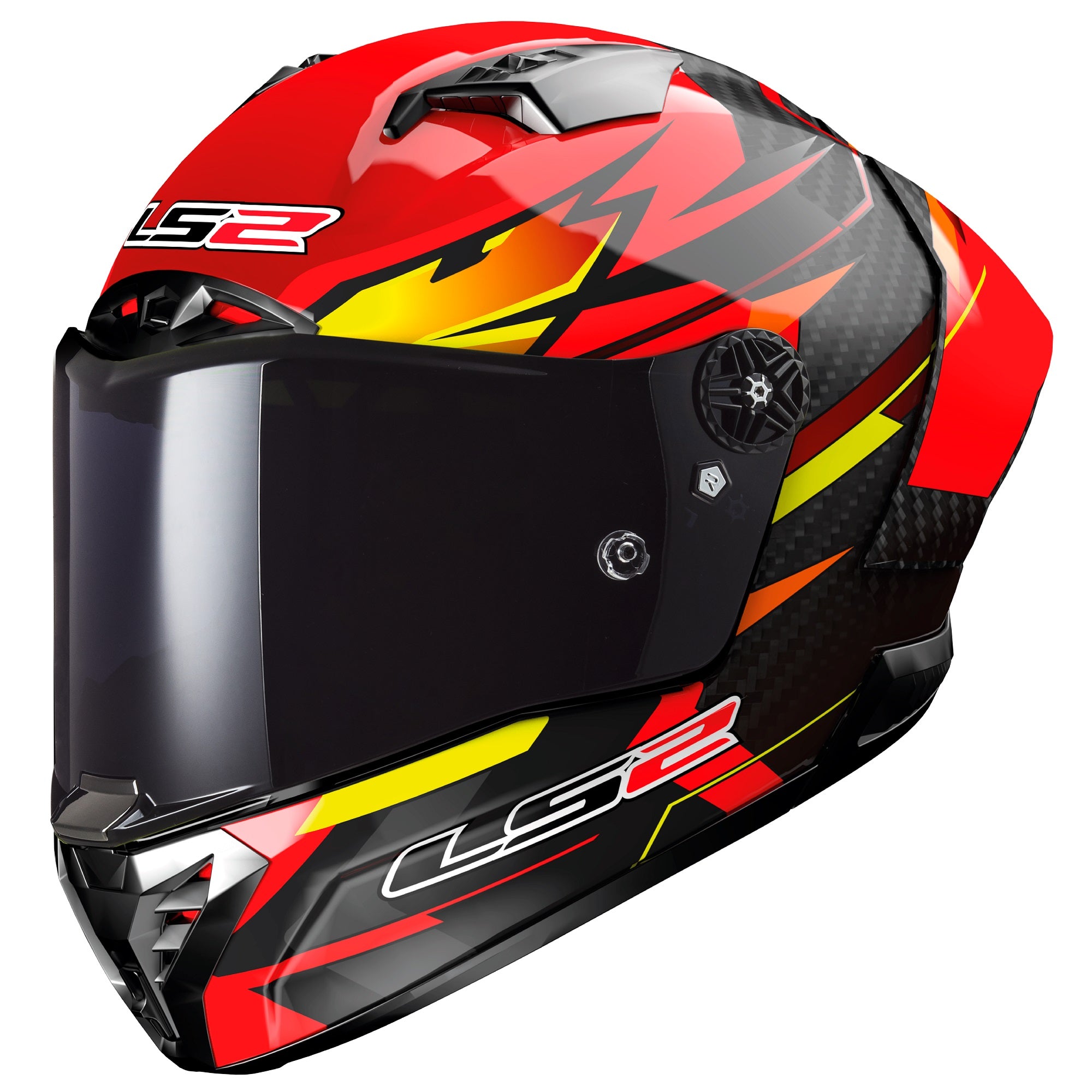 LS2 FF805 THUNDER GP AERO FULL FACE HELMETS FIRE RED BLACK-06 XXL