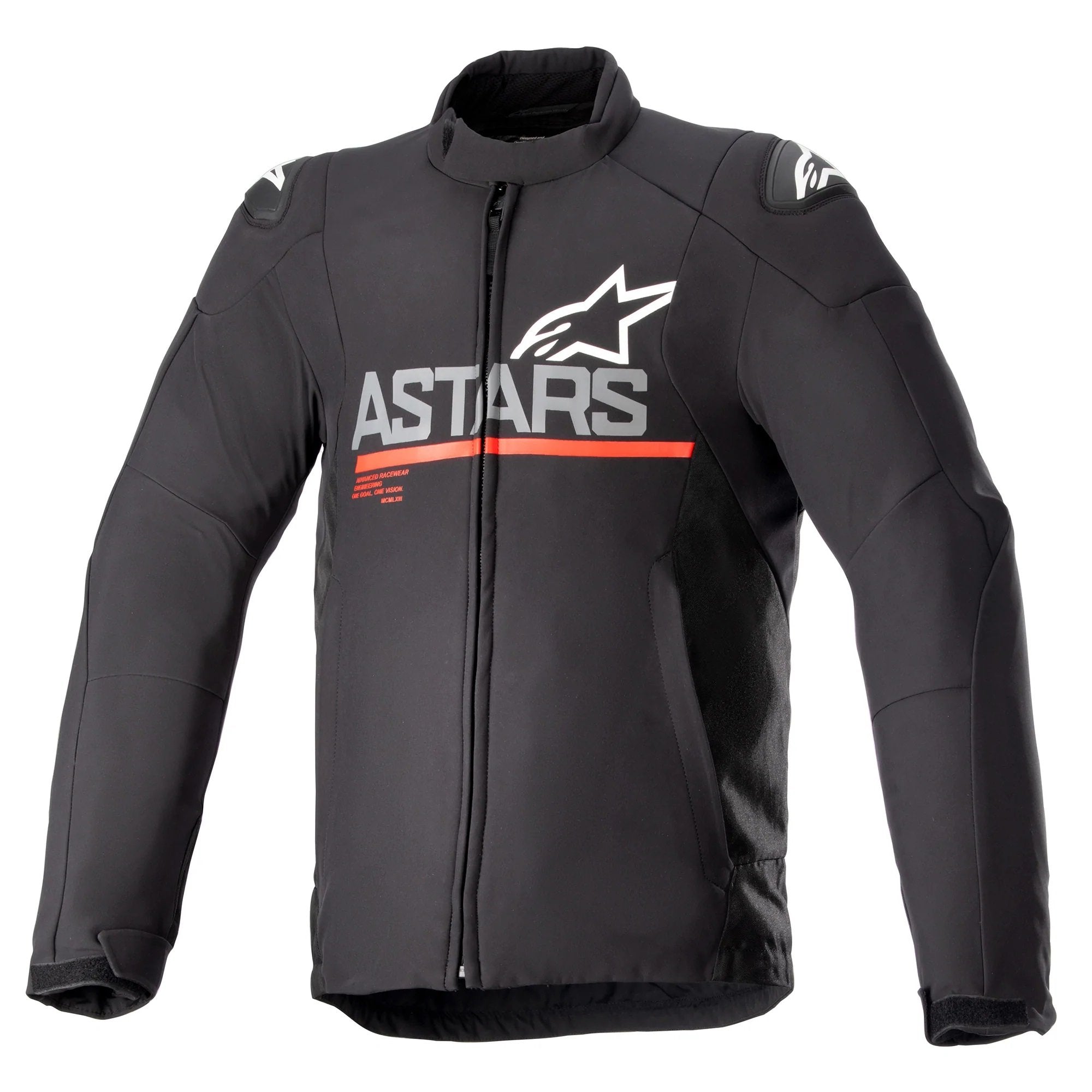 Alpinestars SMX Waterproof Jacket Black Dark Grey Bright Red - front pic