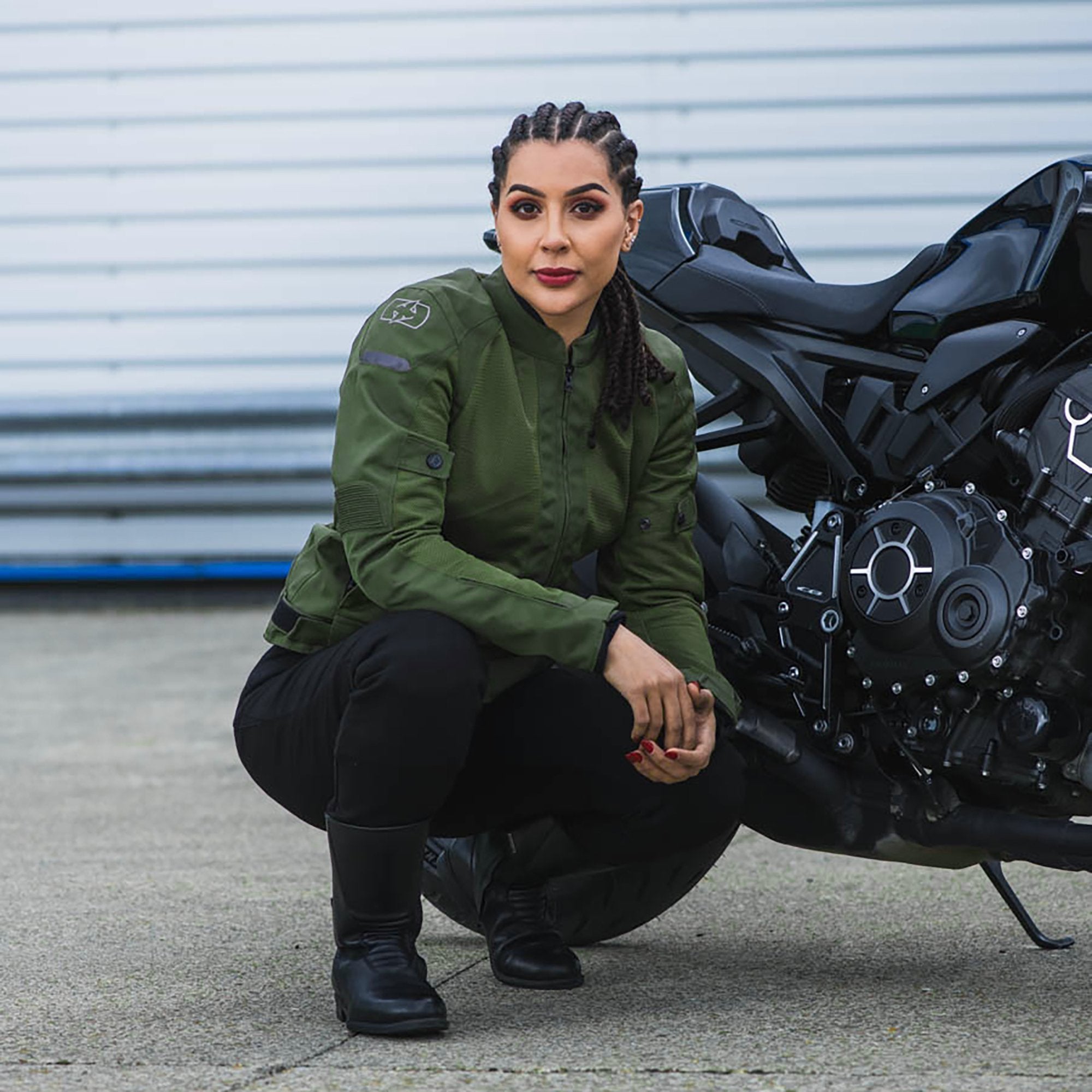 Oxford Iota 1.0 Air Khaki Stylish & Protective Women Jacket Riding Gear