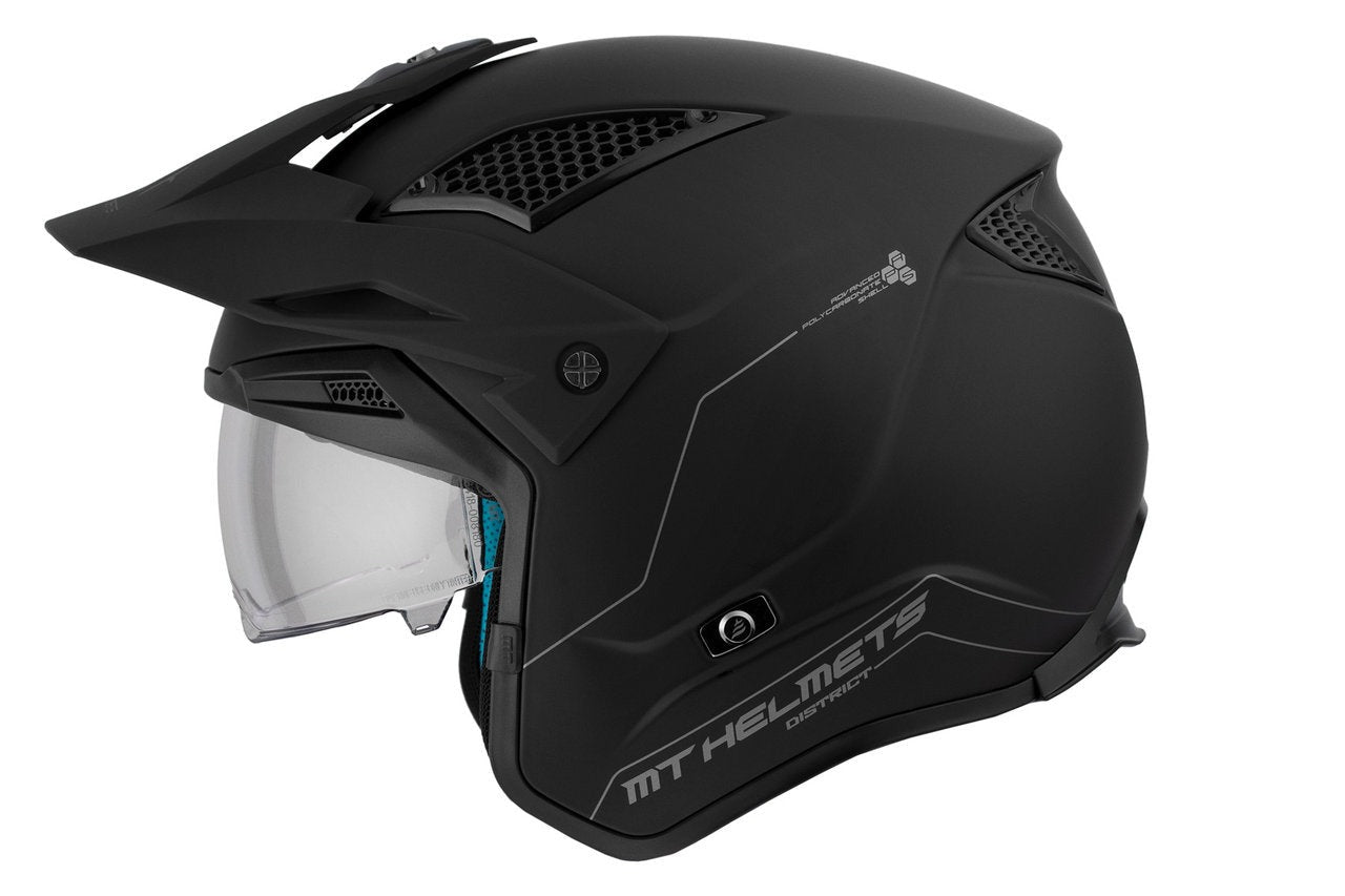 MT District Sv Solid A1 Matte Black Off-Road Motorcycle Helmet