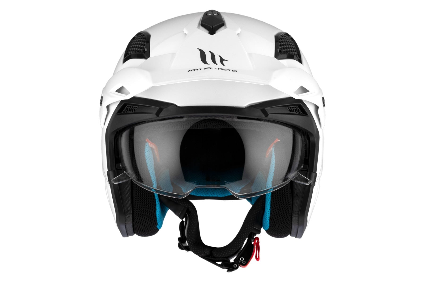 MT District Sv Solid A0 in Gloss White Off-Road Motorcycle Helmet