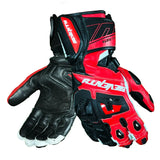 SEVENTY SD-R24 PISTA Men's Leather Motorcycle Gloves Black Red