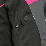 R-Tech Knight Rider Lady Short - Motorcycle Racing Jacket - Black Dark Grey Fuschia