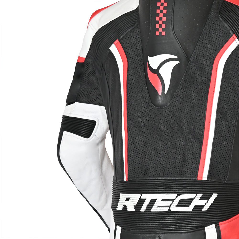 R Tech Hawk 1PC Motorcycle Racing Suit Black White Red