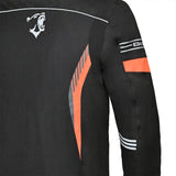 Bela Bradley Textile Motorcycle Jacket Black Orange - arm back side pic