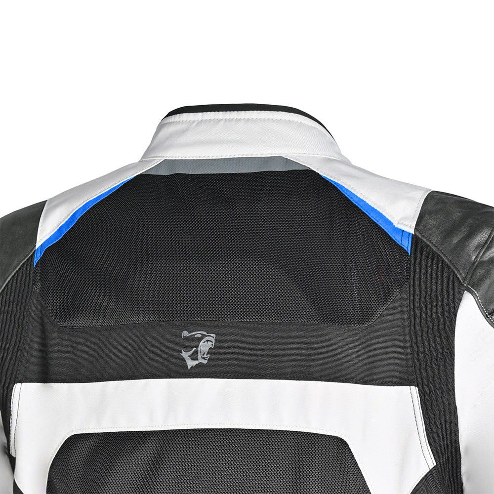 BELA Onsaker Motorcycle Textile Jacket - White Black Blue
