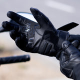 LS2 OCTANE MAN MOTORBIKE WATERPROOF LEATHER GLOVES BLACK