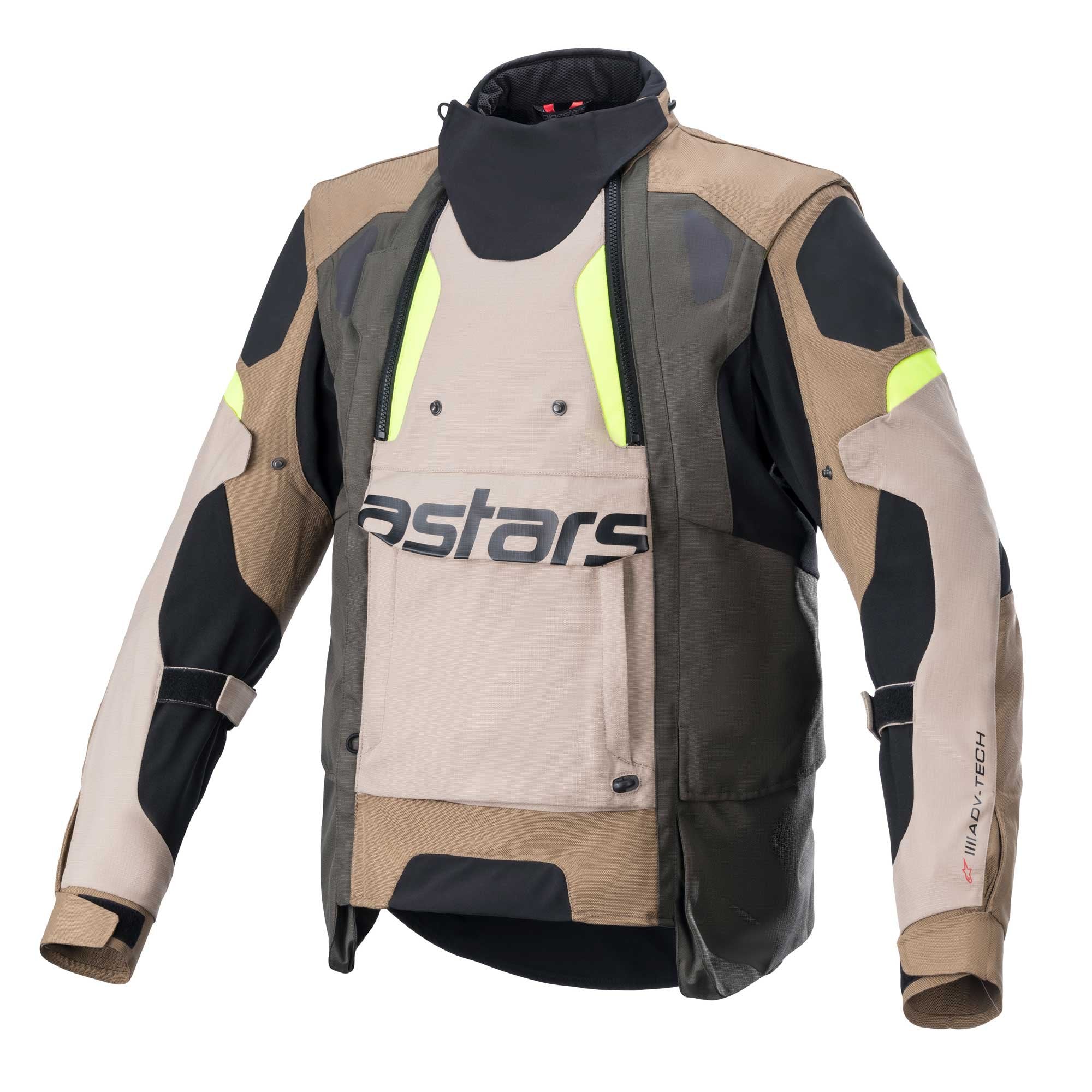 Alpinestars Halo DS Jkt Dark Khaki Sand Yell Fluo - front pic