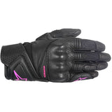 Alpinestars Stella Baika Leather Women's Motorcycle Gloves Fuchsia - back pic