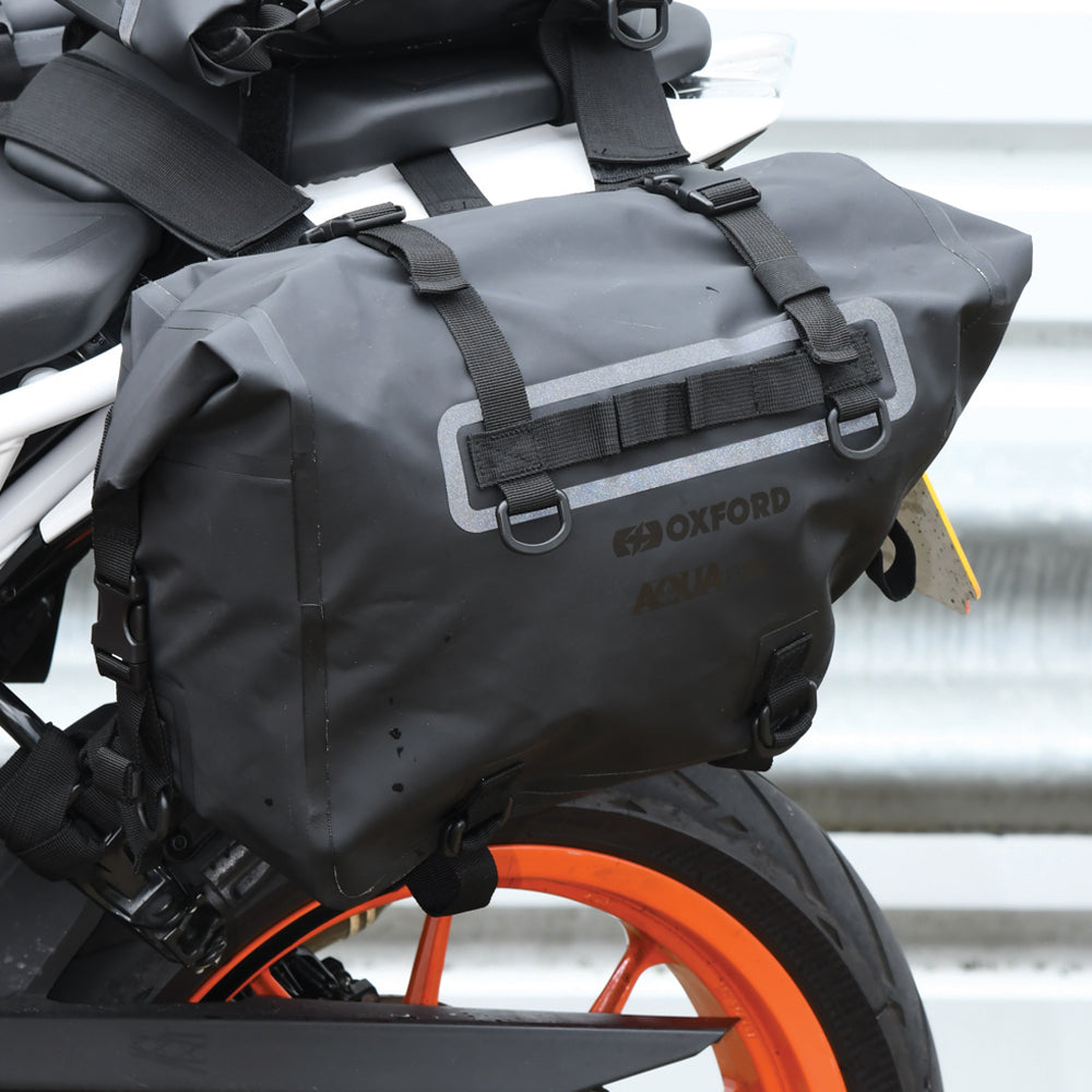 Oxford Aqua P32 Panniers Black Motorcycle luggage - MaximomotoUK