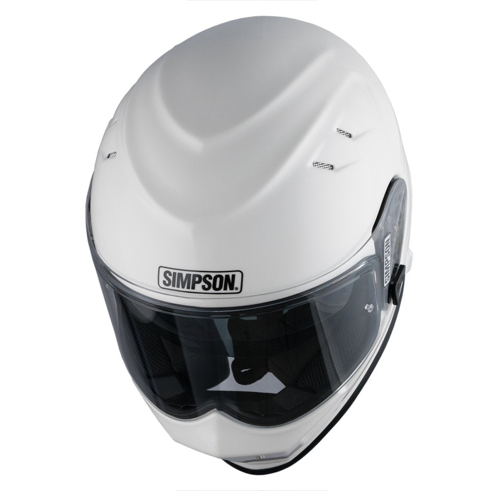 Simpson Venom Solid Gloss White Full Face Motorbike Helmet