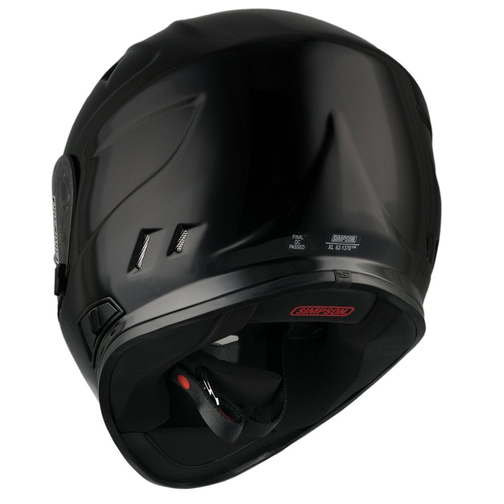 Simpson Venom Solid Gloss Black Full Face Motorbike Helmet