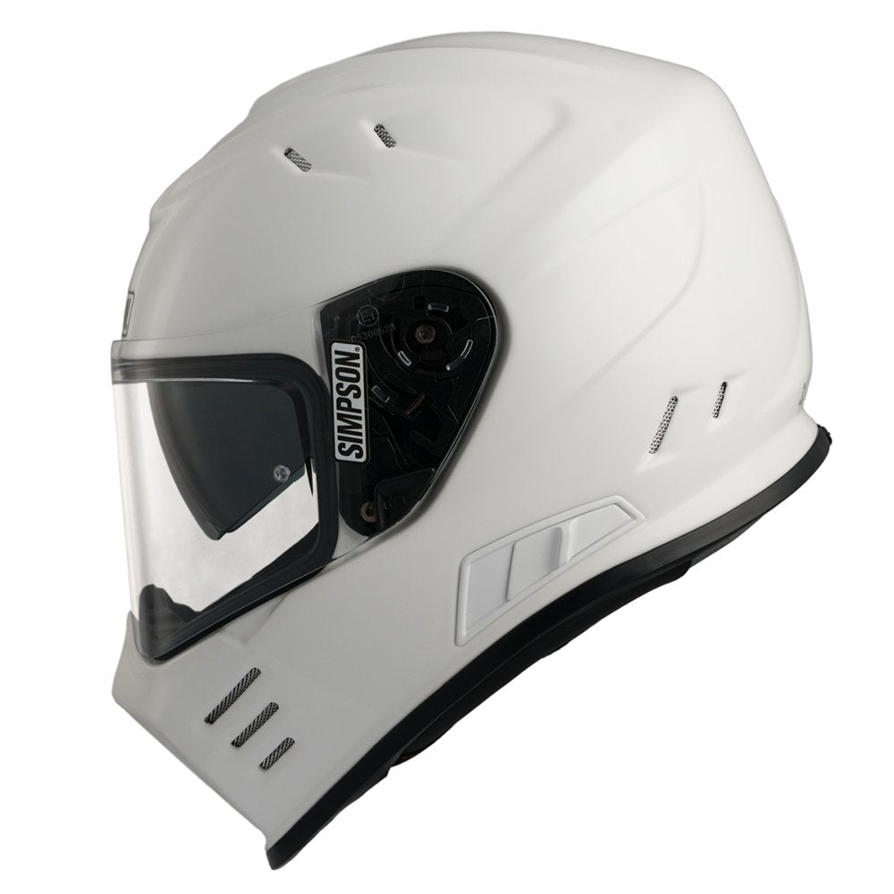 Simpson Venom Solid Gloss White Full Face Motorbike Helmet