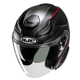 HJC F31 Ludi MC1SF Black Red Open Face Motorbike Helmet