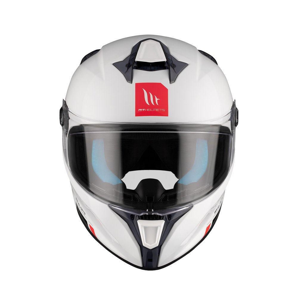 MT Targo S Solid (ECE-22.06) Motorcycle Helmet Gloss Pearl White - MaximomotoUK