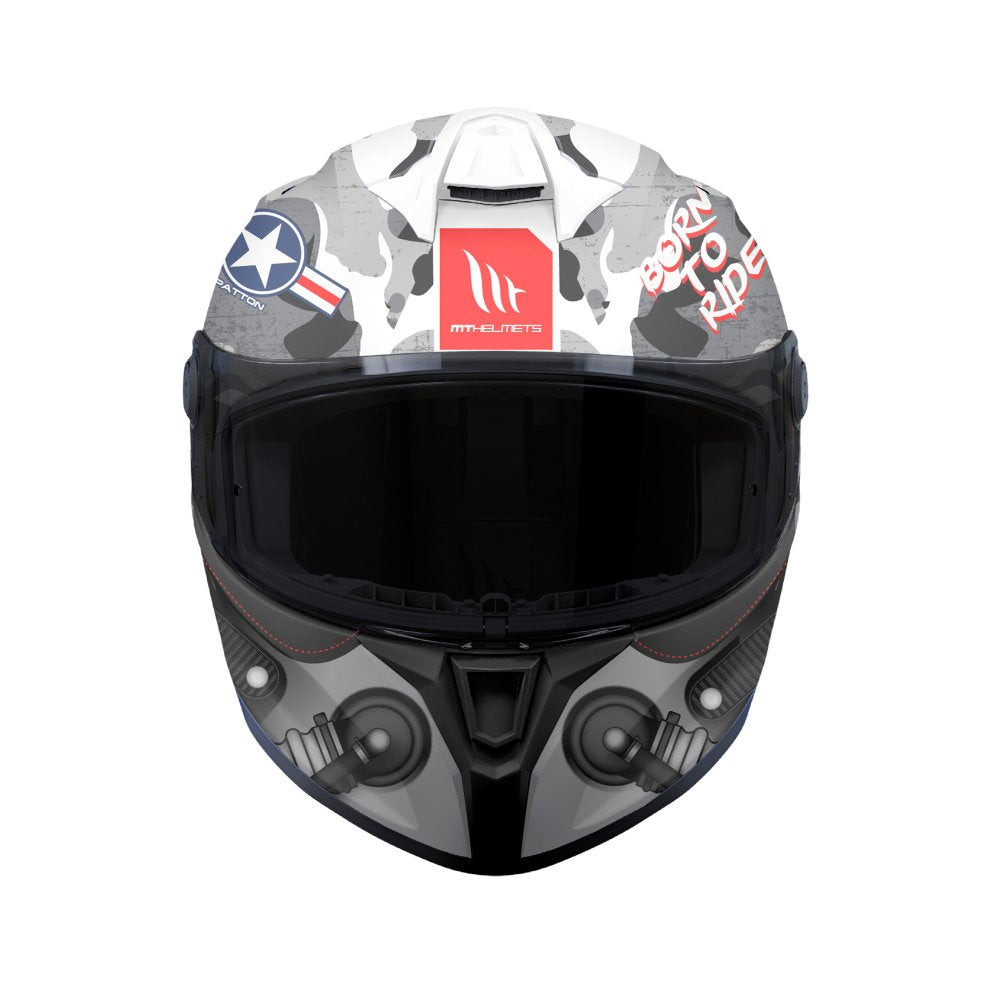 MT Targo S Patton A0 Motorcycle Helmet Gloss White Camo - MaximomotoUK