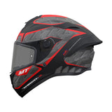 MT Targo S Surt B5 Red Full Face Motorcycle Helmet Matt Black Grey, Pic