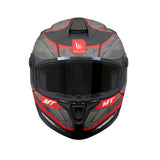 MT Targo S Surt B5 Red Full Face Motorcycle Helmet Matt Black Grey - MaximomotoUK