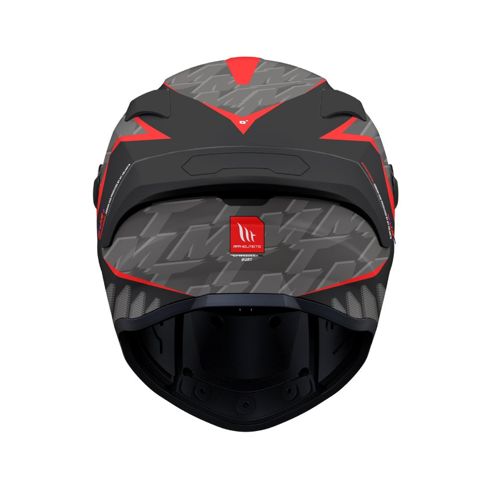 MT Targo S Surt B5 Red Full Face Motorcycle Helmet Matt Black Grey - MaximomotoUK