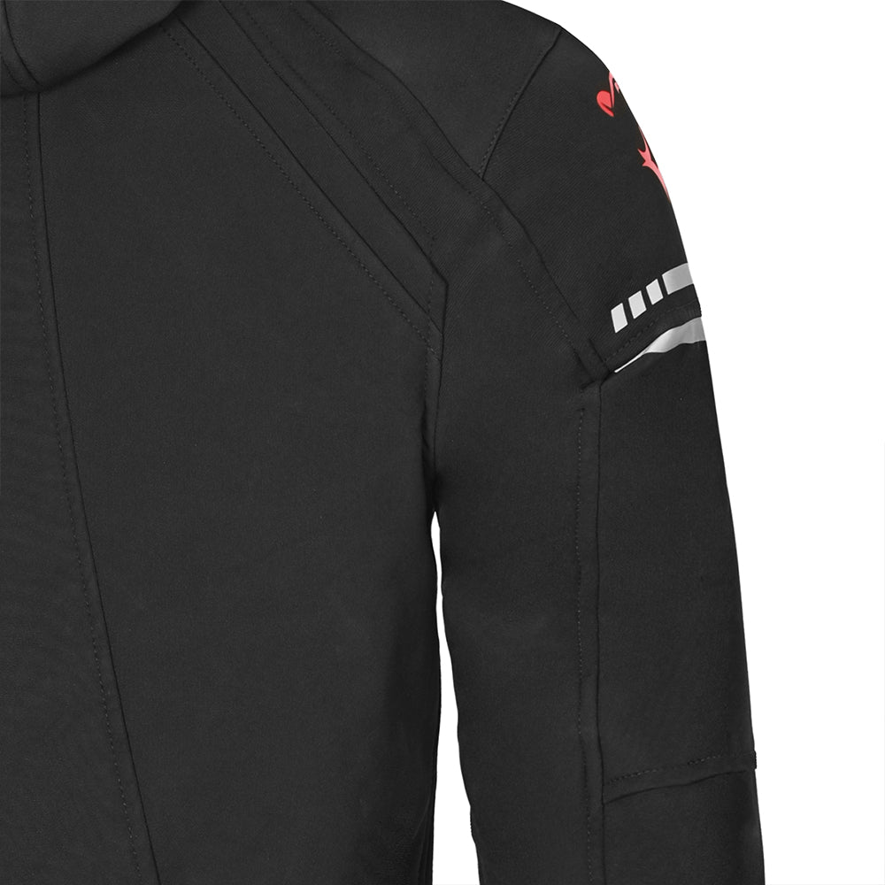 BELA Breeze Softshell Motorbike Riding Hoodie Black Red