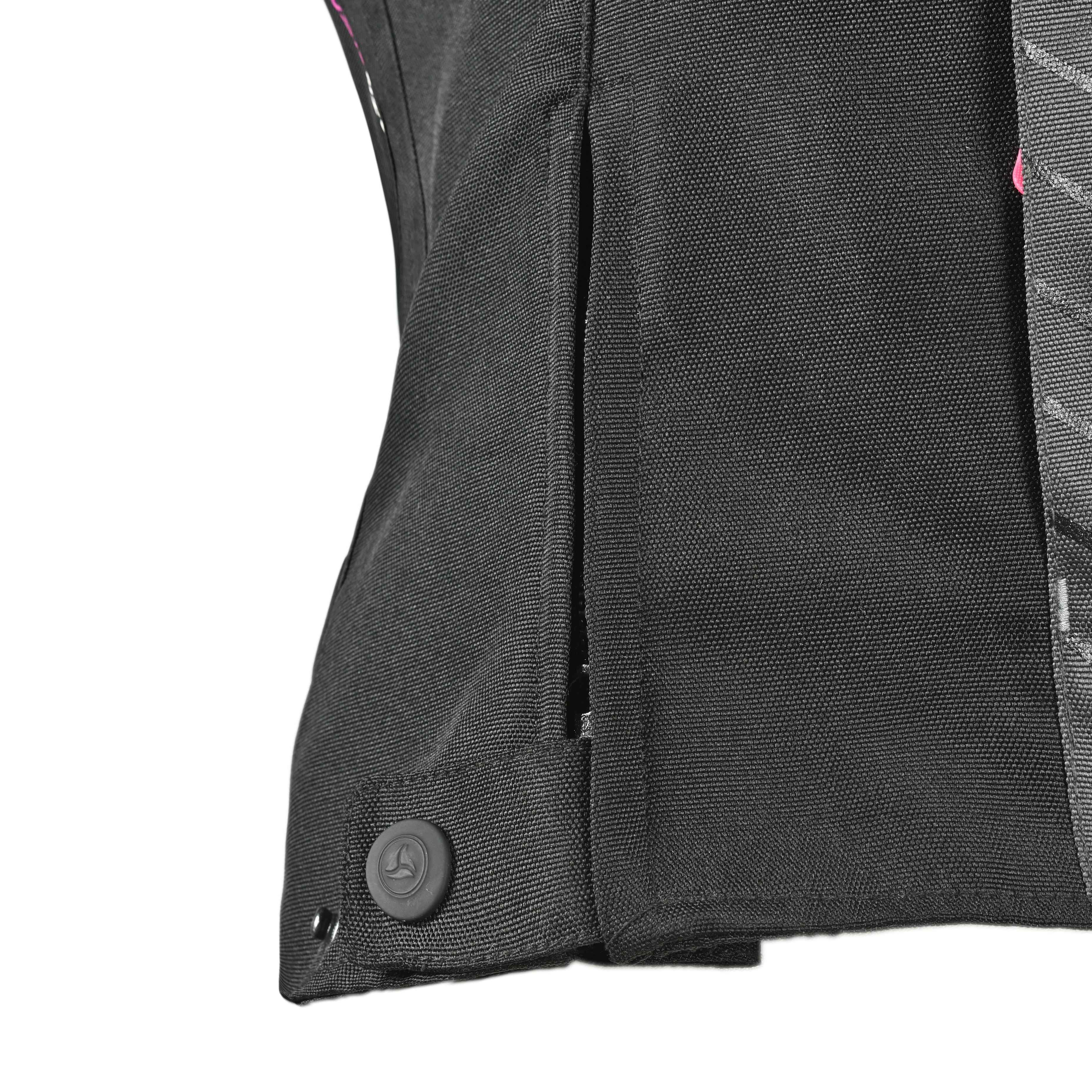 R-Tech Knight Rider Lady Short - Motorcycle Racing Jacket - Black Dark Grey Fuschia