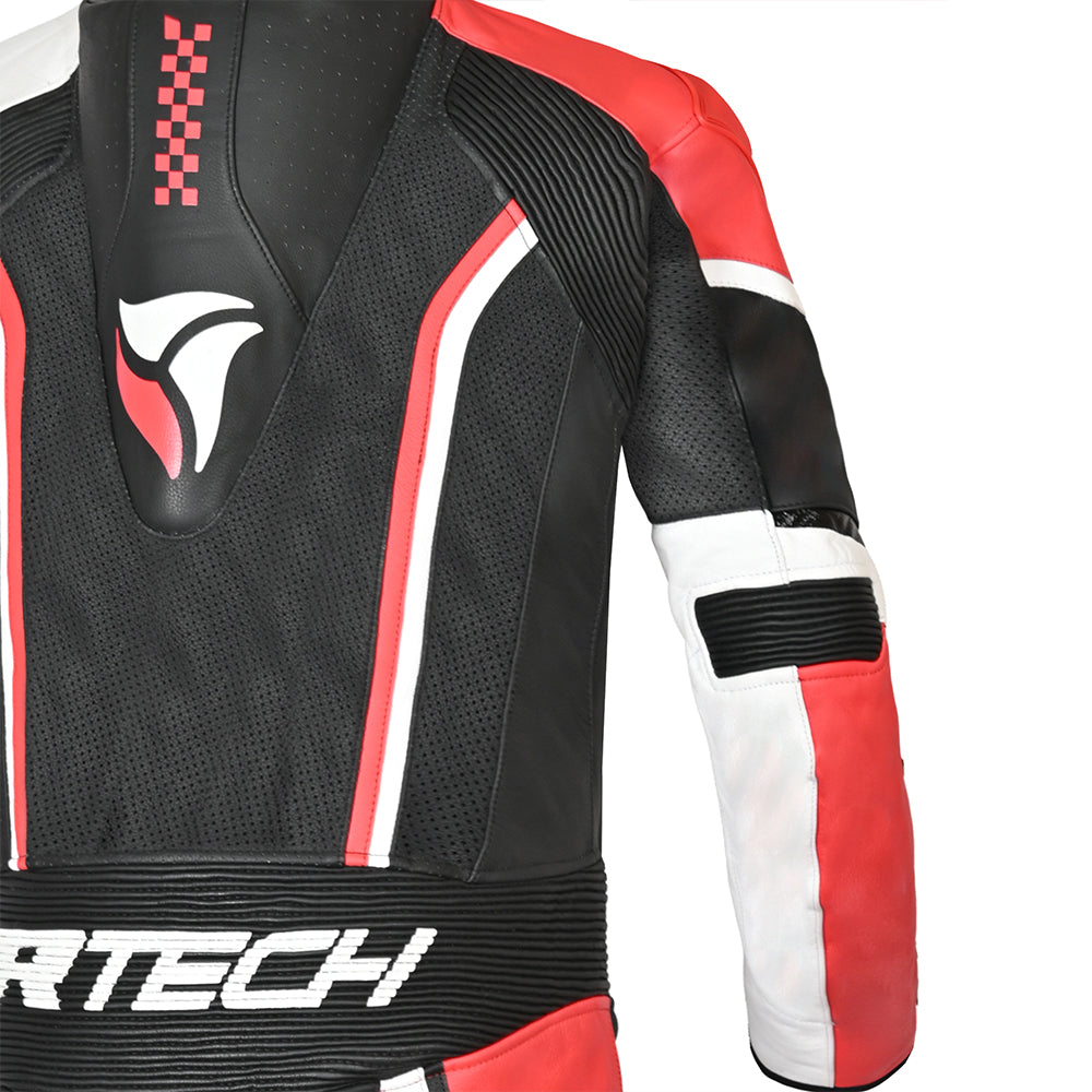 R Tech Hawk 1PC Motorcycle Racing Suit Black White Red