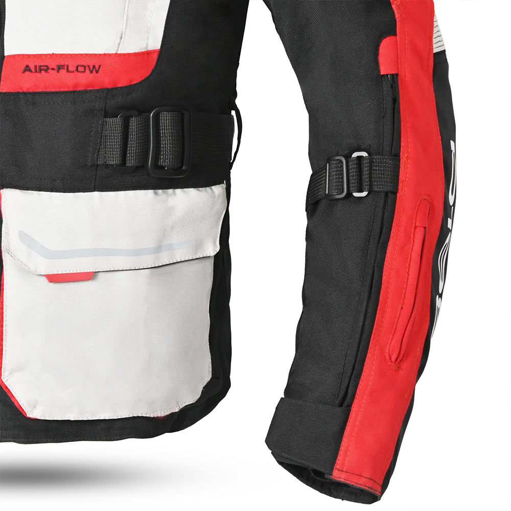 Bela Transformer Motorcycle Touring Water-Resistant Jacket White Black Red
