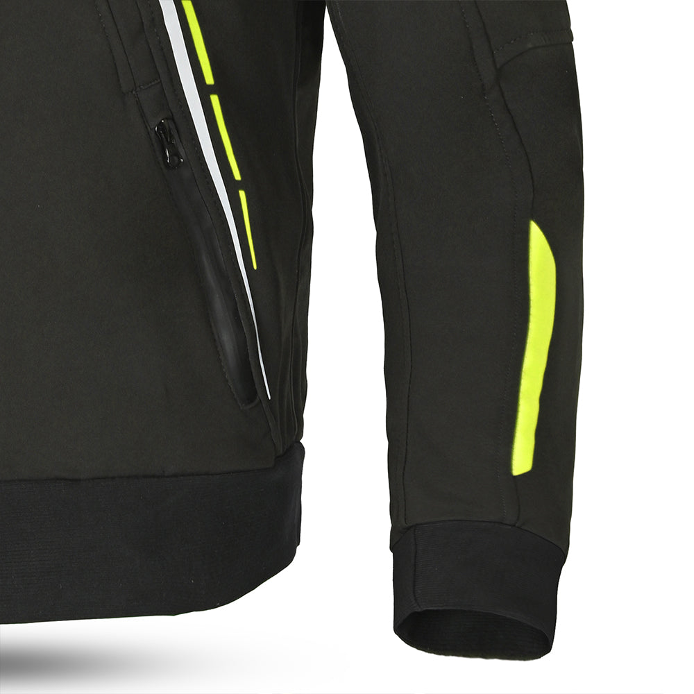 BELA Breeze Softshell Motorbike Riding Hoodie Black Yellow images