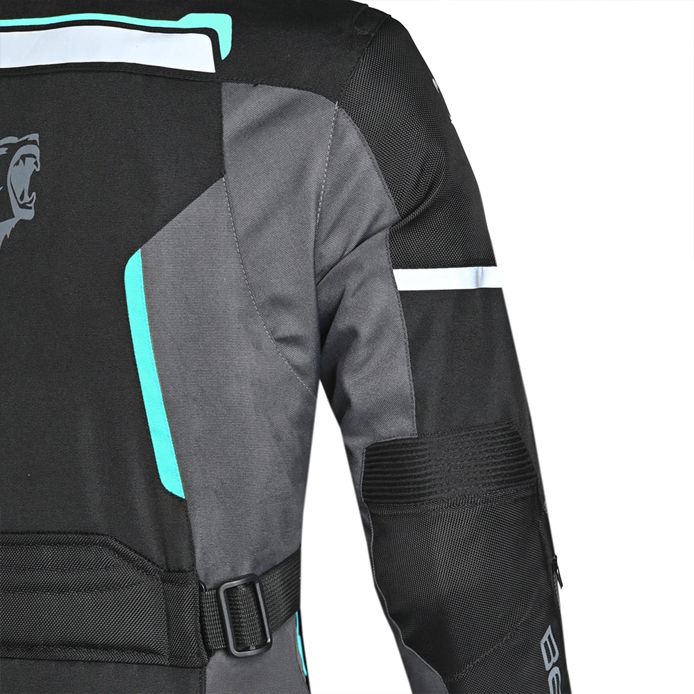BELA Hurrican Lady Motorcycle Jacket Black Turquoise - MaximomotoUK