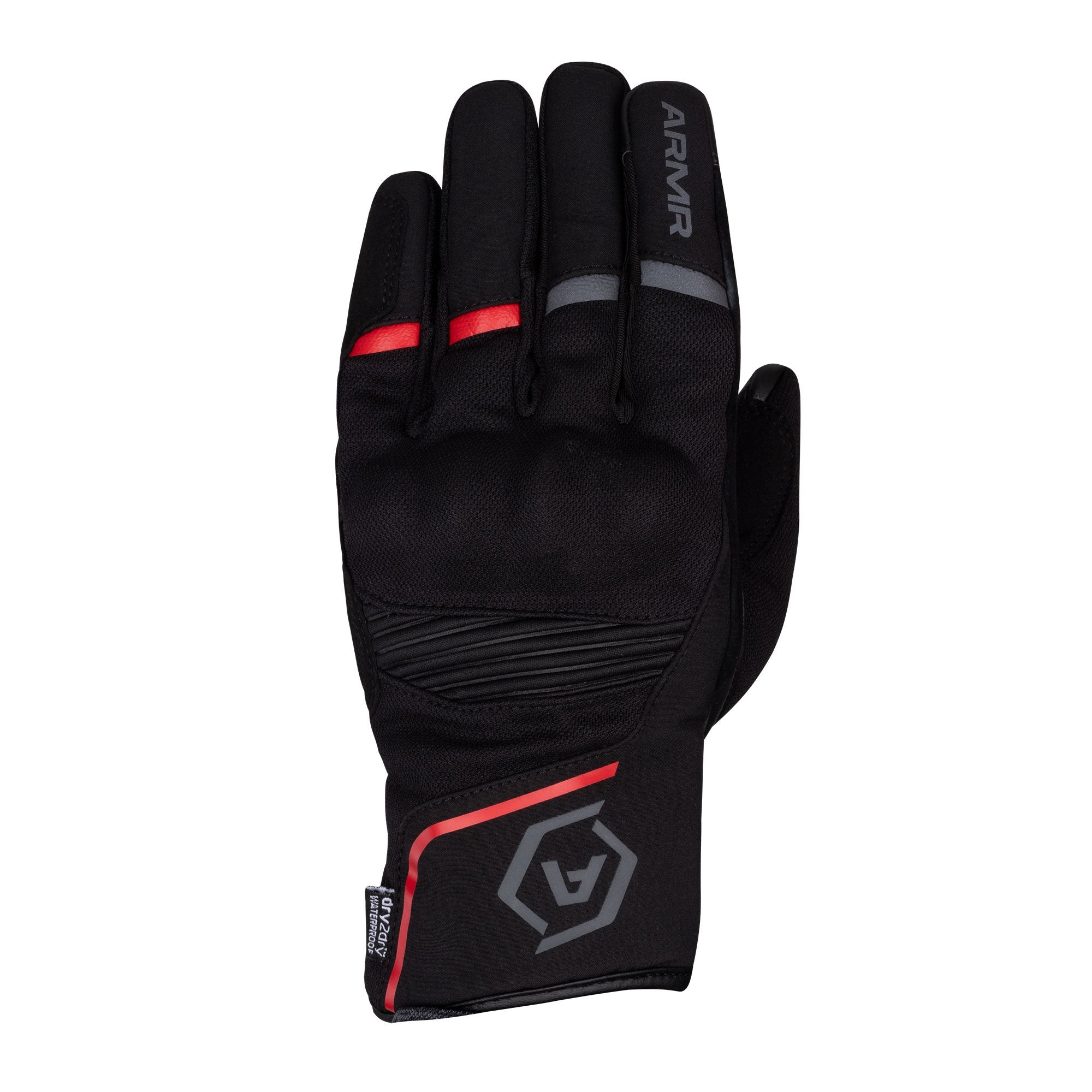 ARMR Eyoshi 3.0 WP Men's Motorbike Glove Black/Red back pic