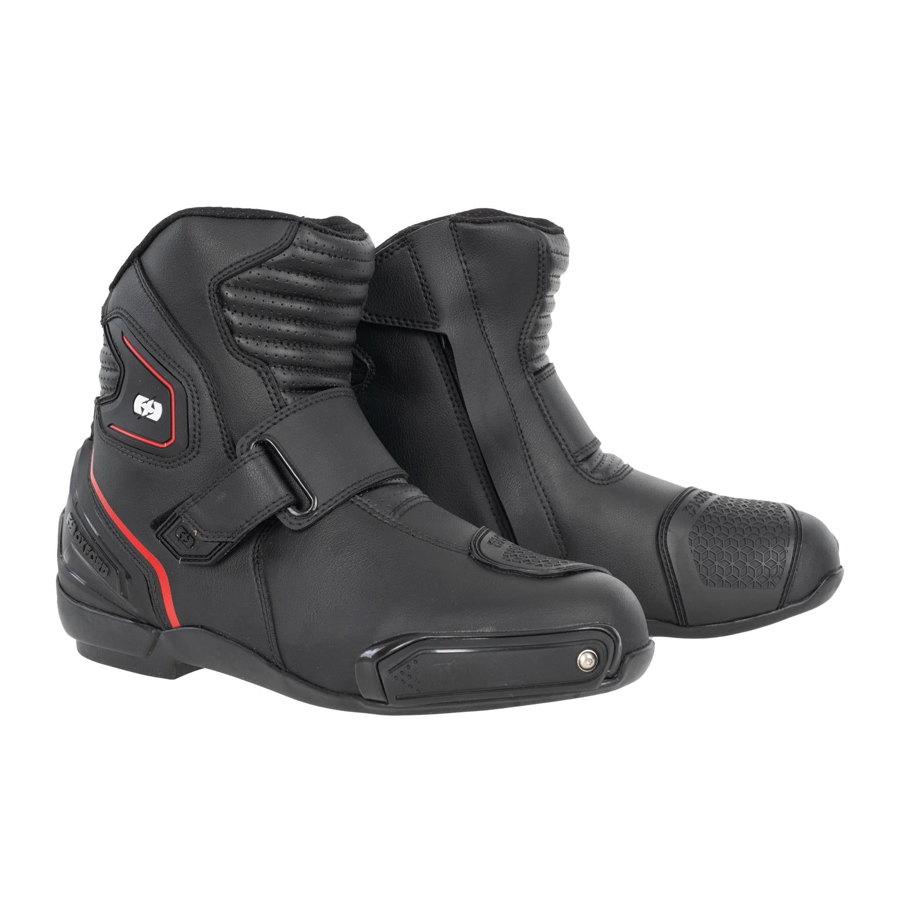 Oxford Omega Air Short Men’s motorcycle Boots Black White Red maximomoto.uk!