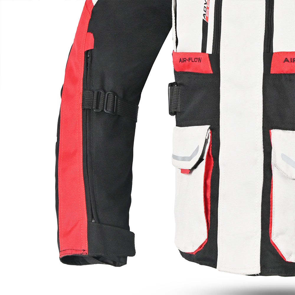 Bela Transformer Motorcycle Touring Water-Resistant Jacket White Black Red