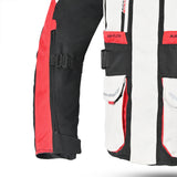 Bela Transformer Motorcycle Touring Water-Resistant Jacket White Black Red