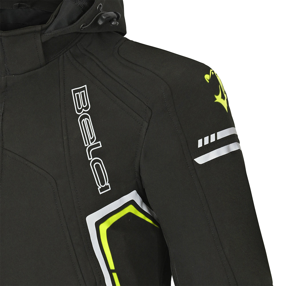 BELA Breeze Softshell Motorbike Riding Hoodie Black Yellow images