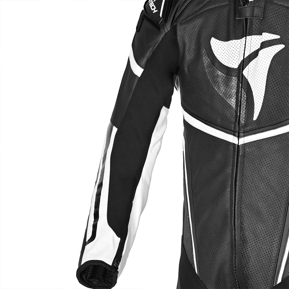 R Tech Hawk 1PC Motorcycle Racing Leather Suit Black White