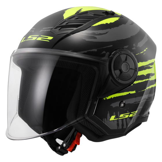 Ls2 Of616 Airflow Cover Open face Hemet Bursh Black H-V Yellow -06