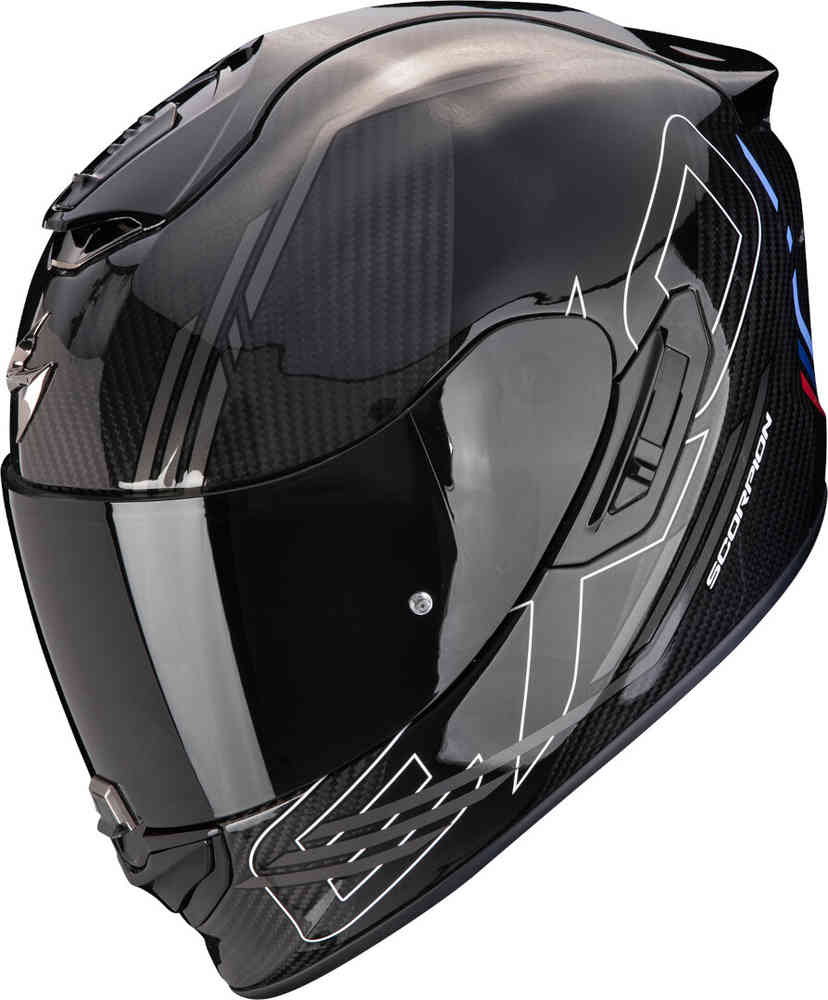 Scorpion EXO-1400 EVO CARBON AIR REIKA Lightweight Helmet Black Silver Blue