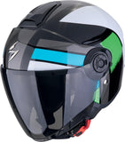 SCORPION EXO-CITY II BLUR Motorcycle Urban Jet Helmet Black White Green