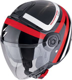SCORPION EXO-CITY II RIVA Open Face Jet Helmet Black-Red
