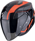 SCORPION EXO-Z1 VUE Urban Motorcycle Open Face Helmet Black Red