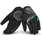 R-Tech Ride Pro Lady Summer Motorcycle Gloves Black Turquoise