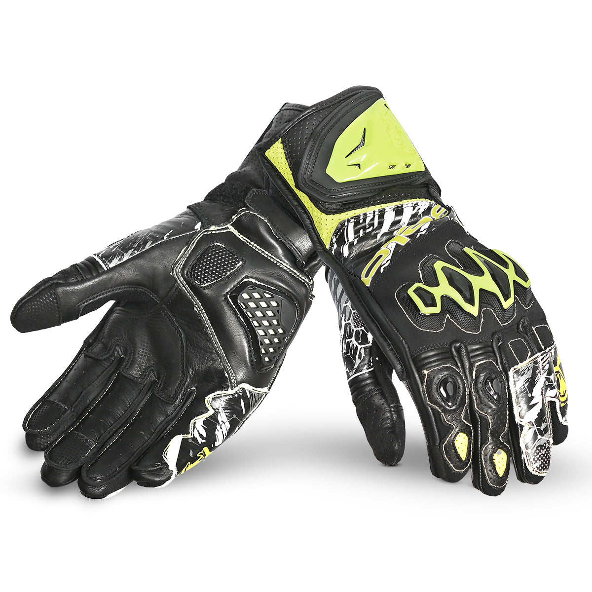BELA Armour Pro Motorcycle Racing Glove Black/Yellow