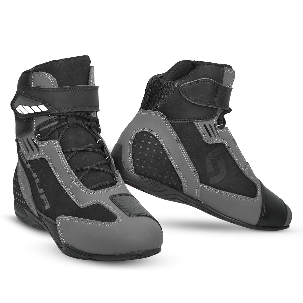 SHUA PULSE URBAN MOTORCYCLE BOOTS BLACK GREY