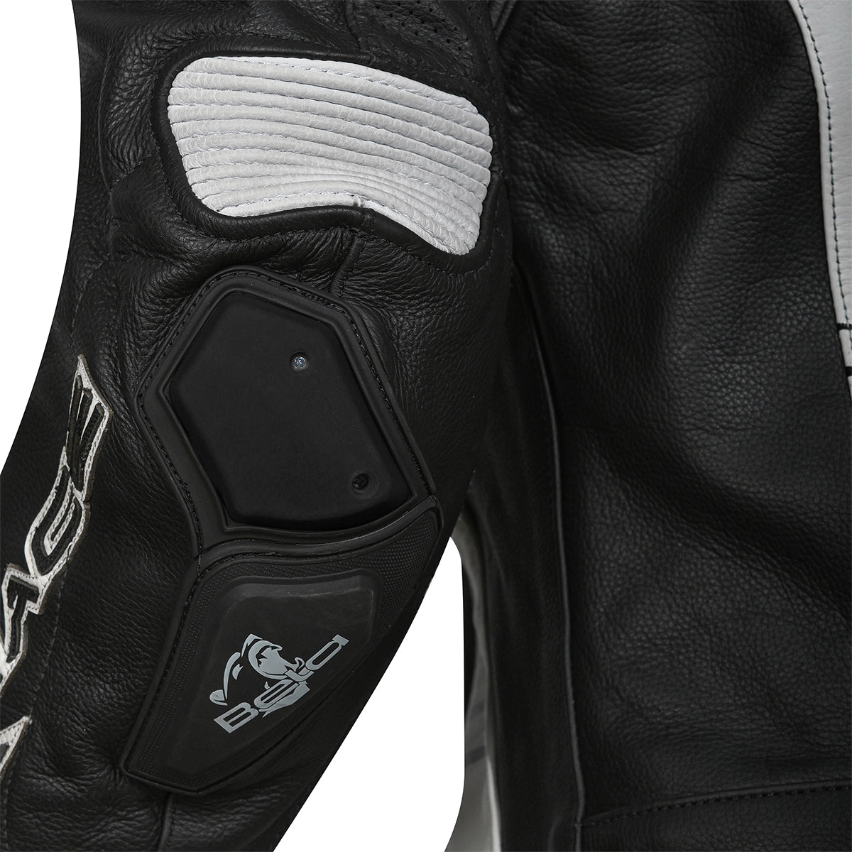 BELA X Race Motorcycle Leather Jacket Black White Anthracite