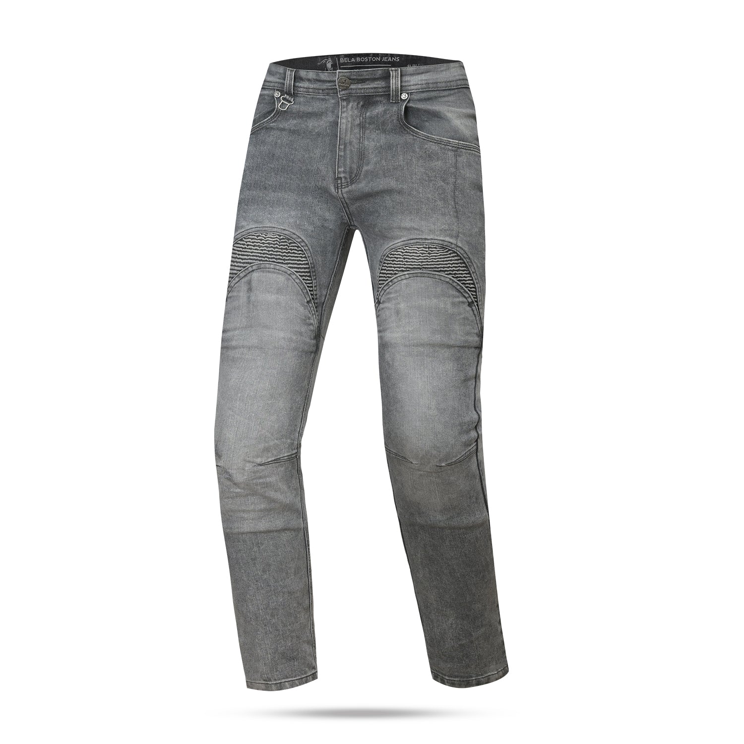 BELA BOSTON MEN MOTORCYCLE DENIM JEANS 30L RANDOM BLACK