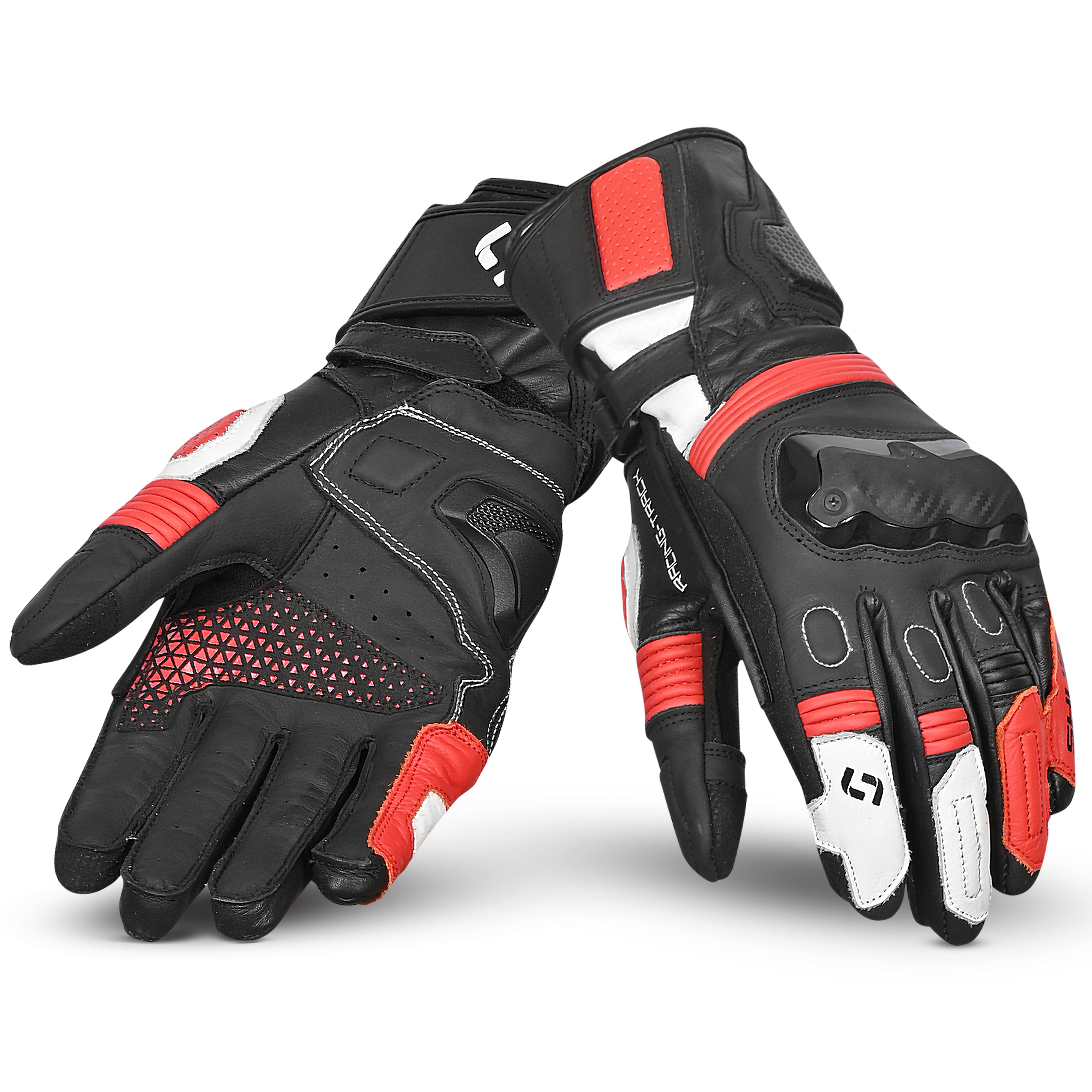 SHUA Ranger Pro Motorcycle racing Gloves Black White Red
