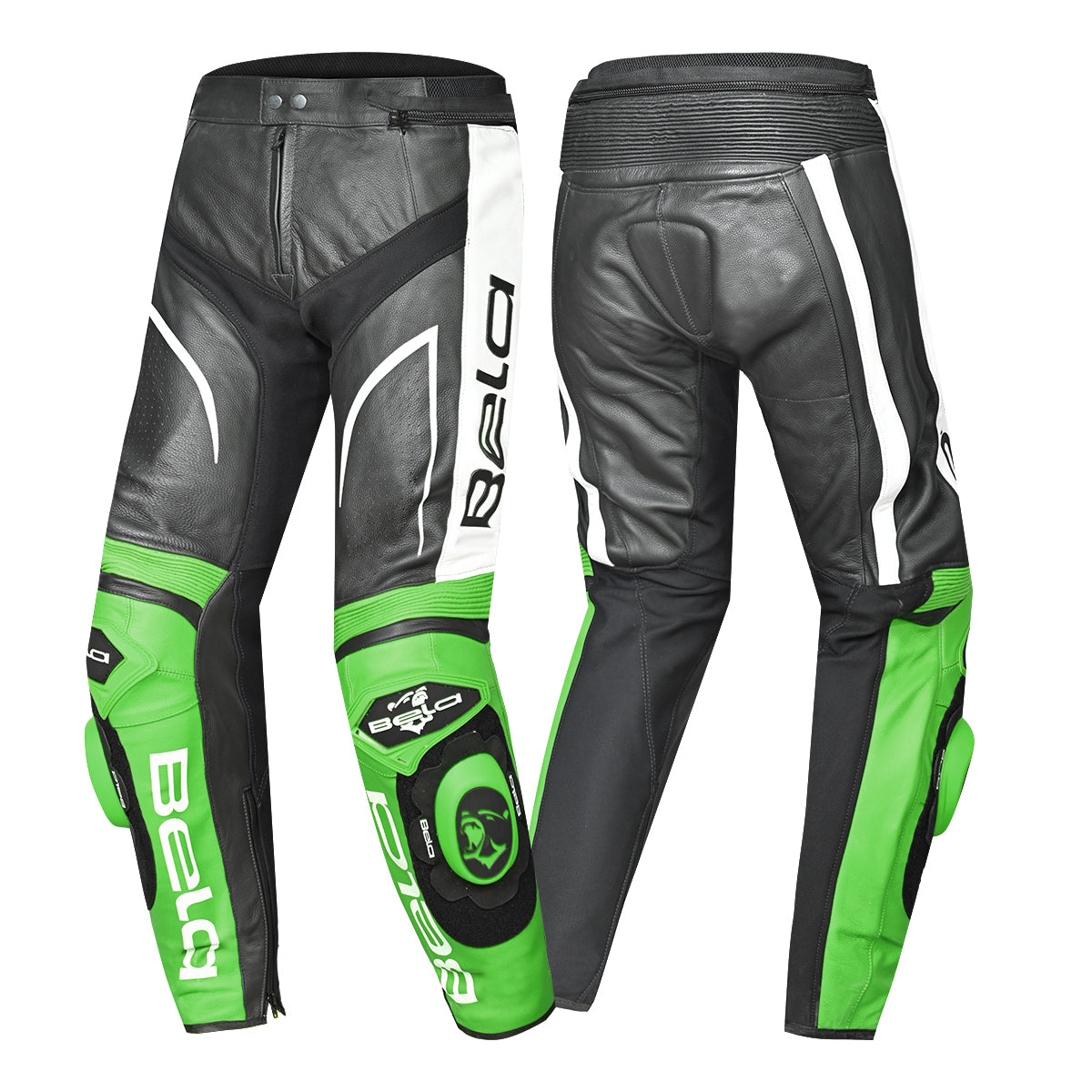 BELA X RACE PANTALON DE HOMBRE PIEL NEGRO BLANCO VERDE