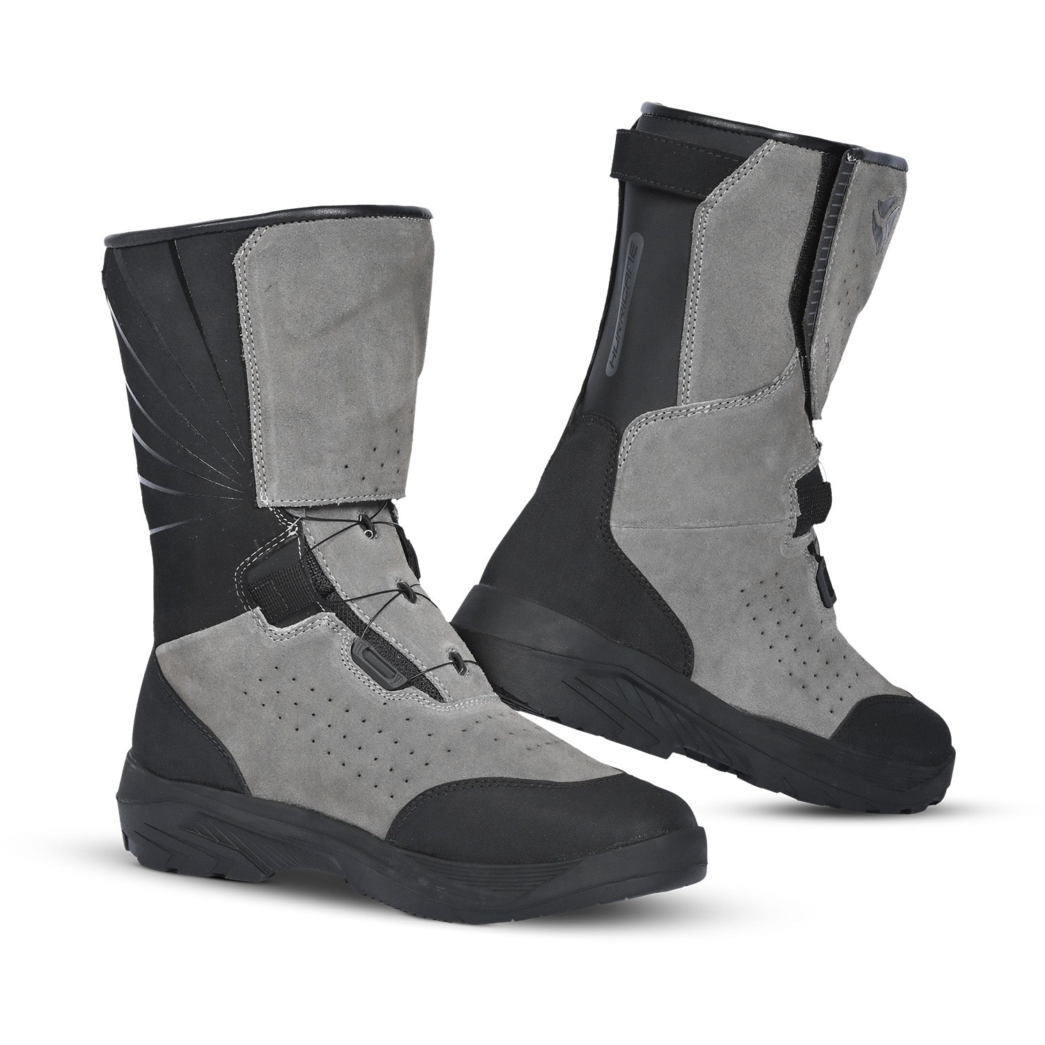 R-TECH RAVEN TOURING MOTORCYCLE BOOTS GREY BLACK
